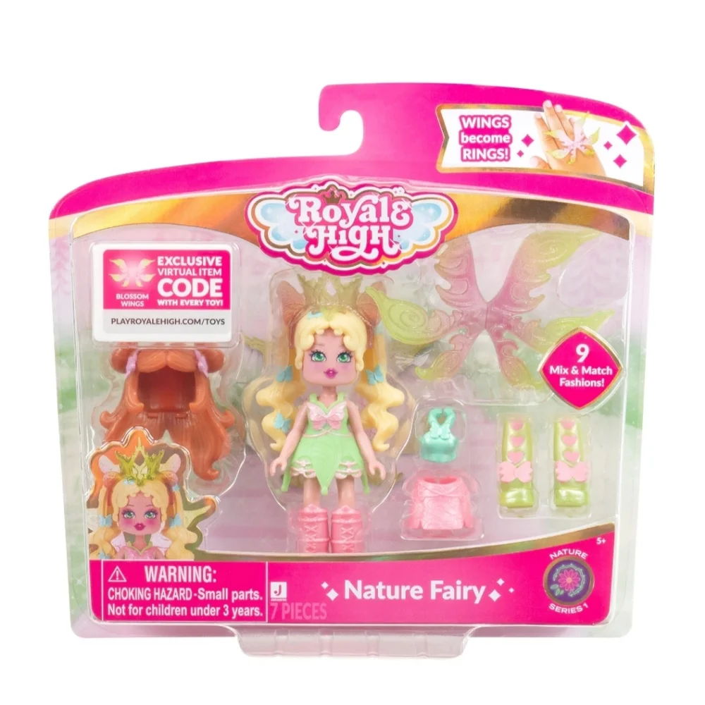Royale High Core Deluxe Figure (Nature Fairy).Nature Fairy Doll - Pink and Green